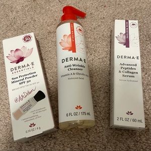 Set of 3 Derma E Skincare Cleanser Serum & Powder